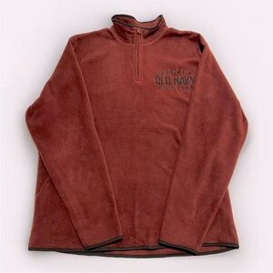 Mens XL Old Navy Fleece 1/4 Zip Pull Over Burgundy